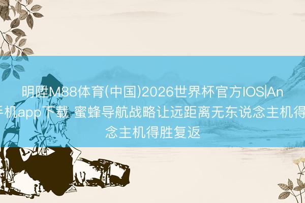 明陞M88体育(中国)2026世界杯官方IOS|Android手机app下载 蜜蜂导航战略让远距离无东说念主机得胜复返
