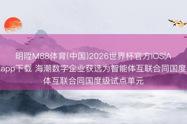 明陞M88体育(中国)2026世界杯官方IOS|Android手机app下载 海潮数字企业获选为智能体互联合同国度级试点单元
