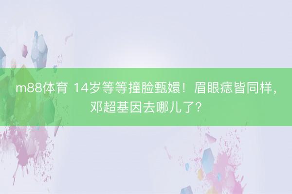 m88体育 14岁等等撞脸甄嬛！眉眼痣皆同样，邓超基因去哪儿了？